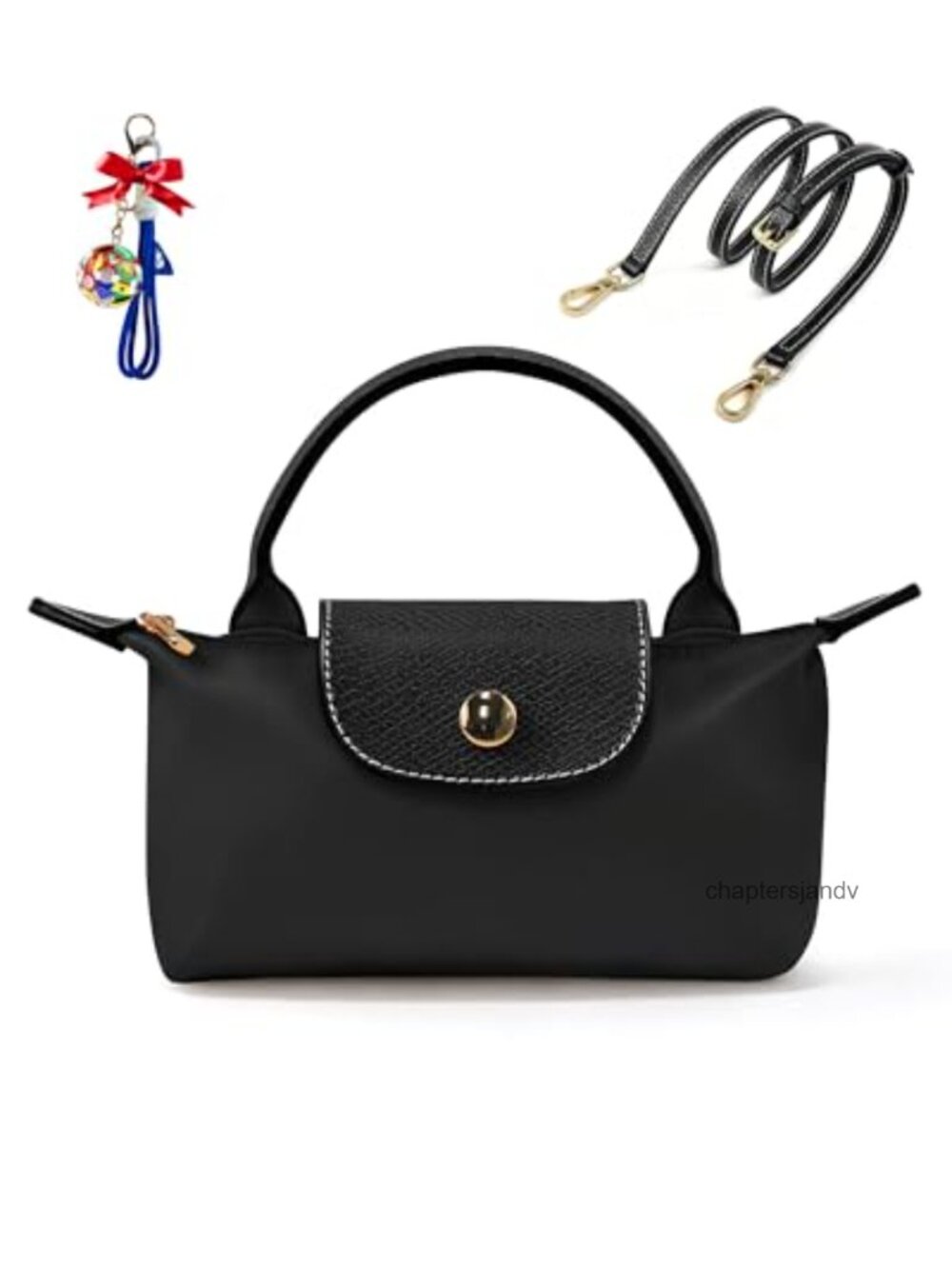 Nylon Mini Crossbody Bag Detachable Strap Water Resistant Handbag
